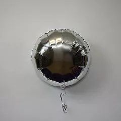 Шар круг 18 металлик серебро