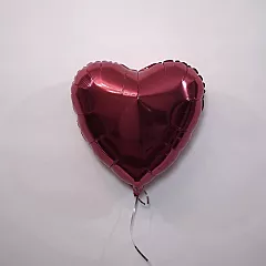 Шар сердце 18 металлик Бургундия