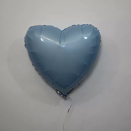 Шар сердце 18 металлик Голубой