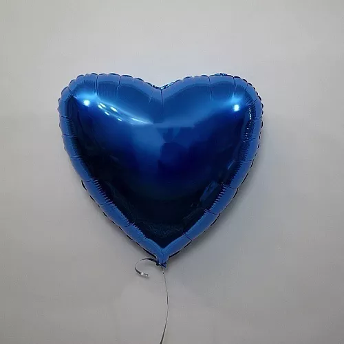 Шар сердце 18 металлик Синий